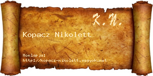 Kopacz Nikolett névjegykártya