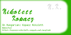 nikolett kopacz business card